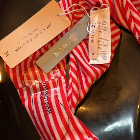 NWT Red & White Striped Bikini Bottoms - Picture 6 of 6